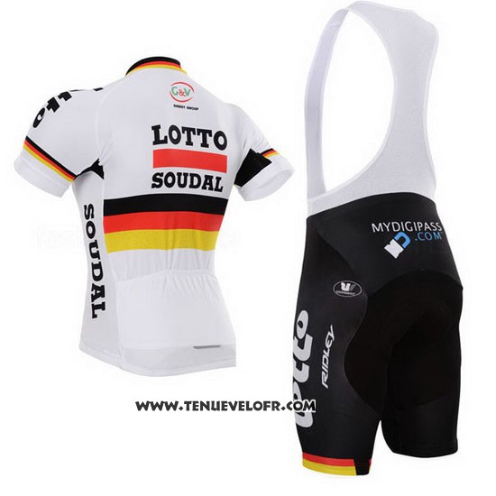 2015 Maillot Ciclismo Lotto Soudal Champion Allemagne Manches Courtes et Cuissard
